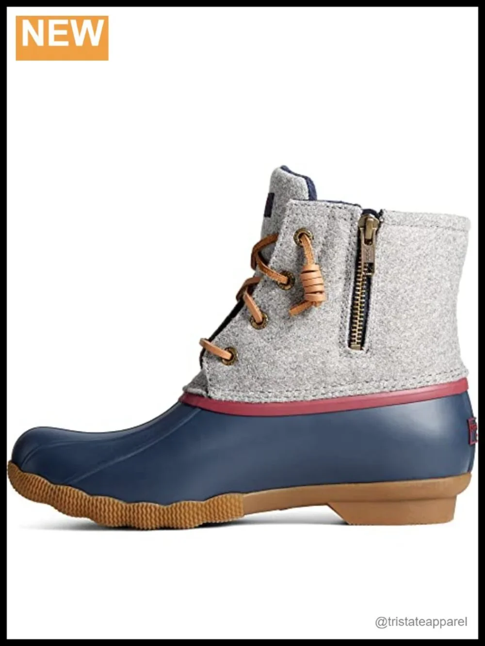 Wool Rain Boots Ankle Waterproof Winter Boot with Zipper